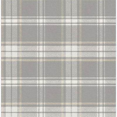 Dellabrooke Plaid Daydream Grey Wallpaper